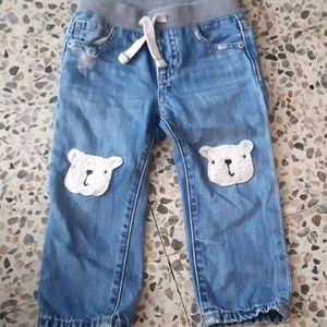Baby gap distressed bear pach jeans